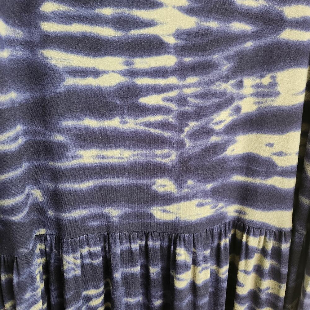 Terra & Sky Women's Plus Size Dark Blue Green Tie Dye Midi Dress 2X - Picture 4 of 5